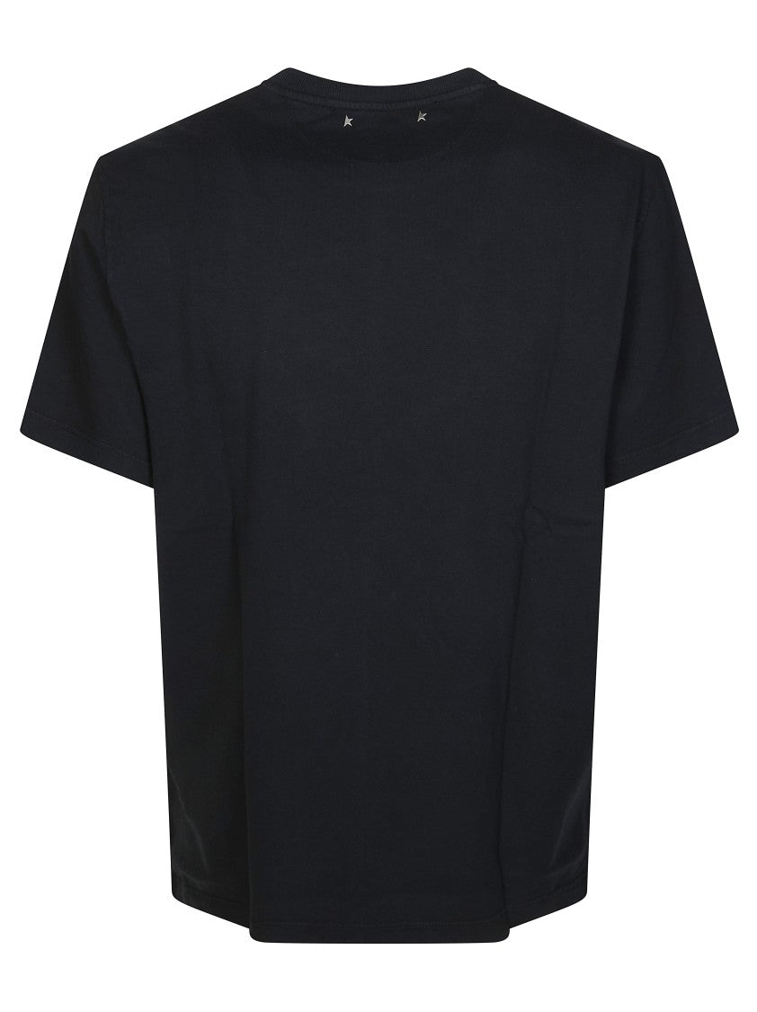 Golden Goose Crew Neck Embossed Flag T-Shirt