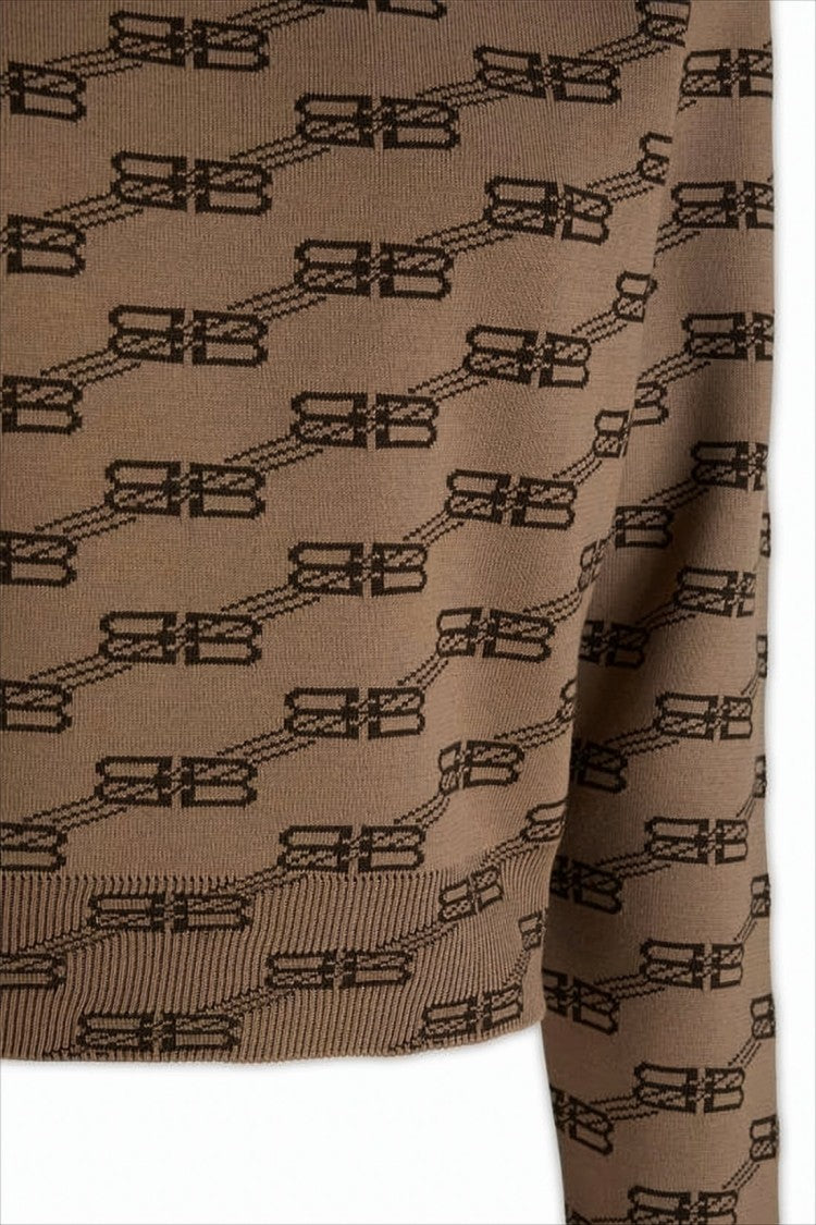 Balenciaga Cropped Sweater With Repeating Bow Motif