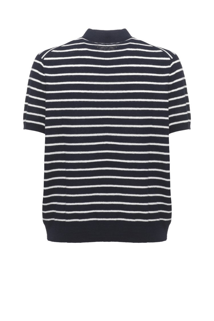 Polo Ralph Lauren Blue Pony Striped Cotton Polo Shirt