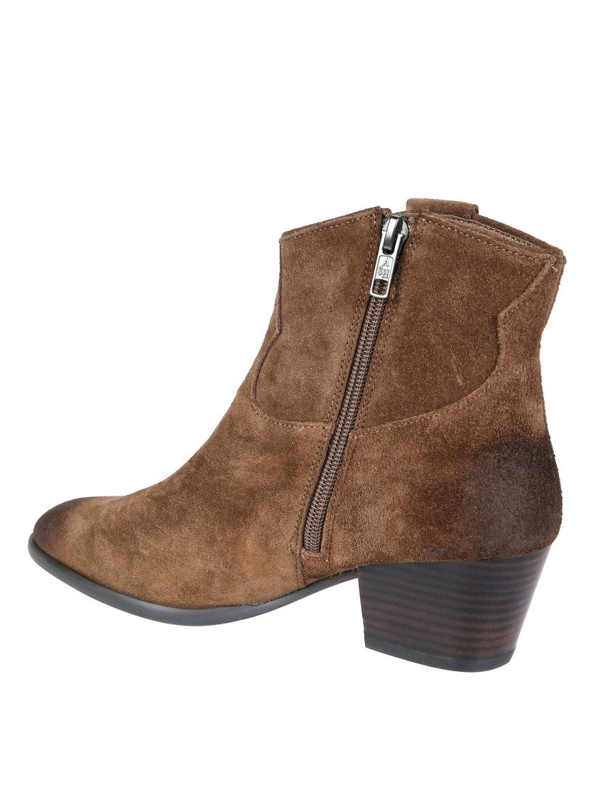 Ash Suede Pointed-Toe Boots