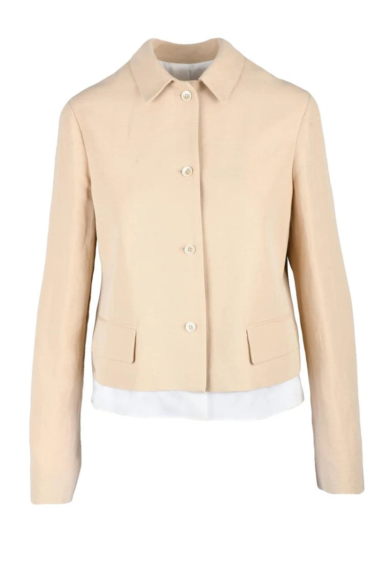 Fabiana Filippi Short Jacket Viscose Linen - Beige