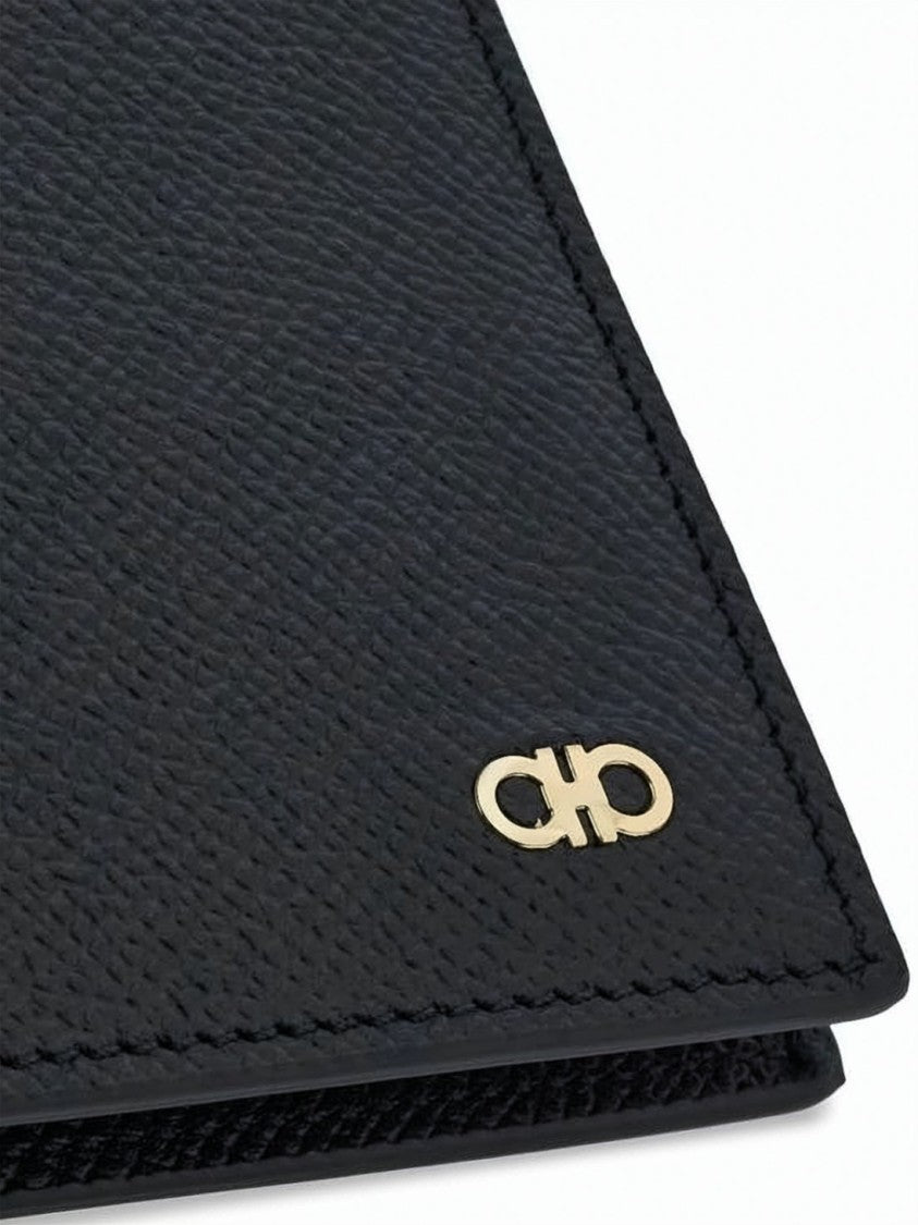Salvatore Ferragamo Bifold Wallet In Textured Calf Leather