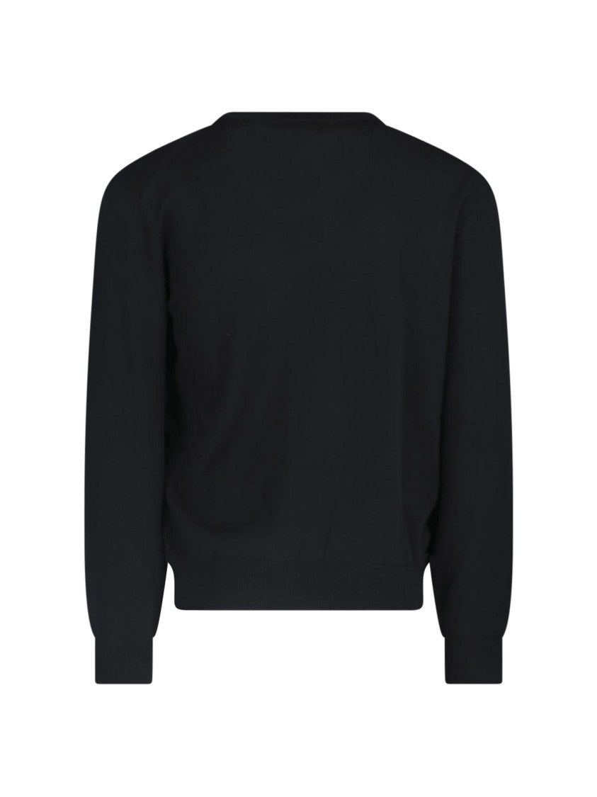 Maison Kitsuné Black Fox Head Ribbed Cotton Sweatshirt