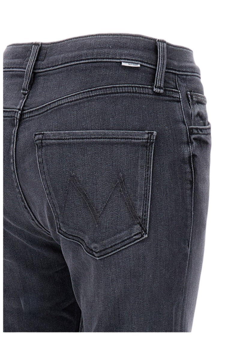 Mother Straight Leg Faded Black Jeans