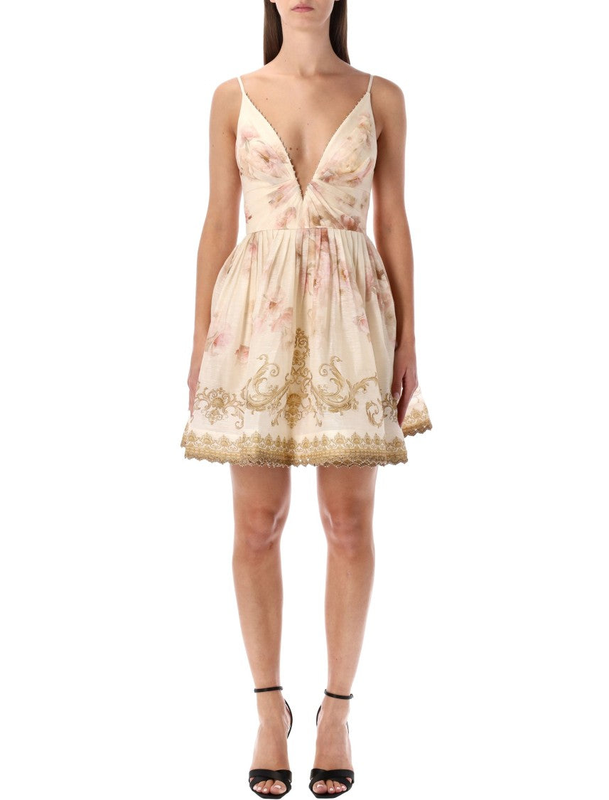 Zimmermann Hypntotic V Neck Mini Dress