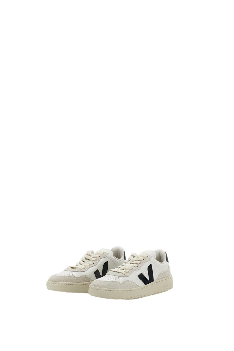 Veja White Black V-90 Leather Suede Sneakers