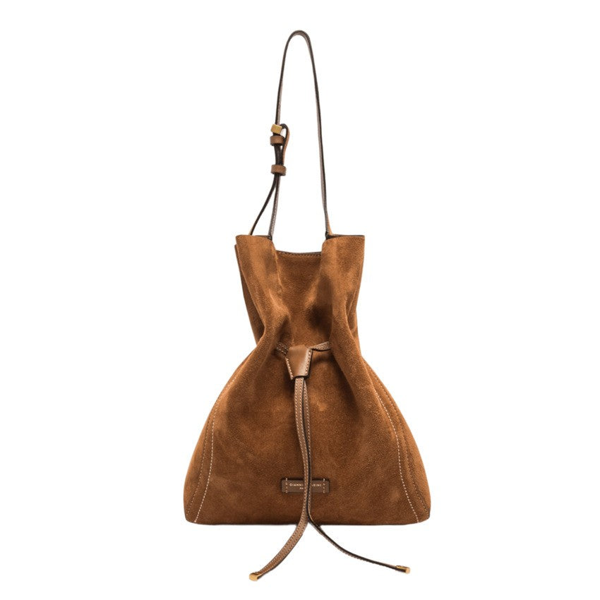 Gianni Chiarini Suede Handbag With Contrasting Stitching