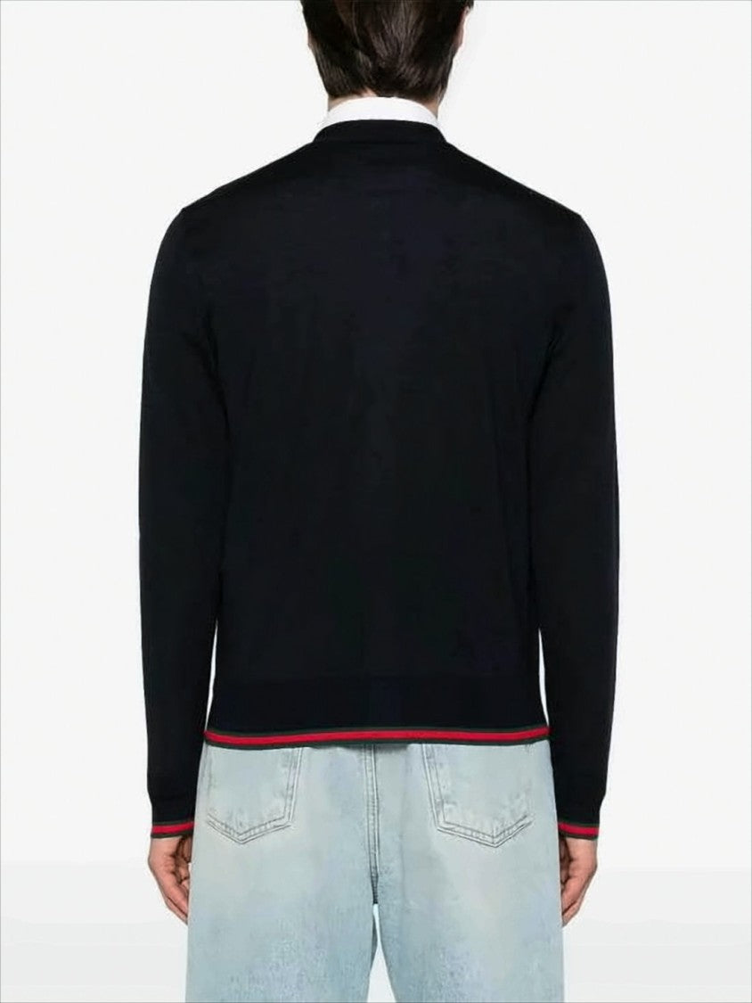 Gucci Wool Cardigan With Deep V-Neck