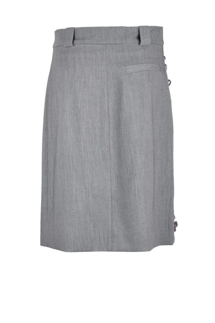 Des Phemmes Straight Wrap Skirt - Grey