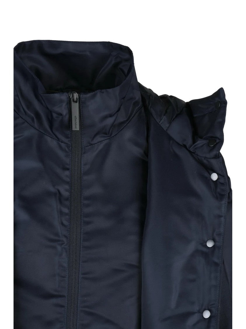 After Label Padded Short Jacket With High Collar And Adjustable Features