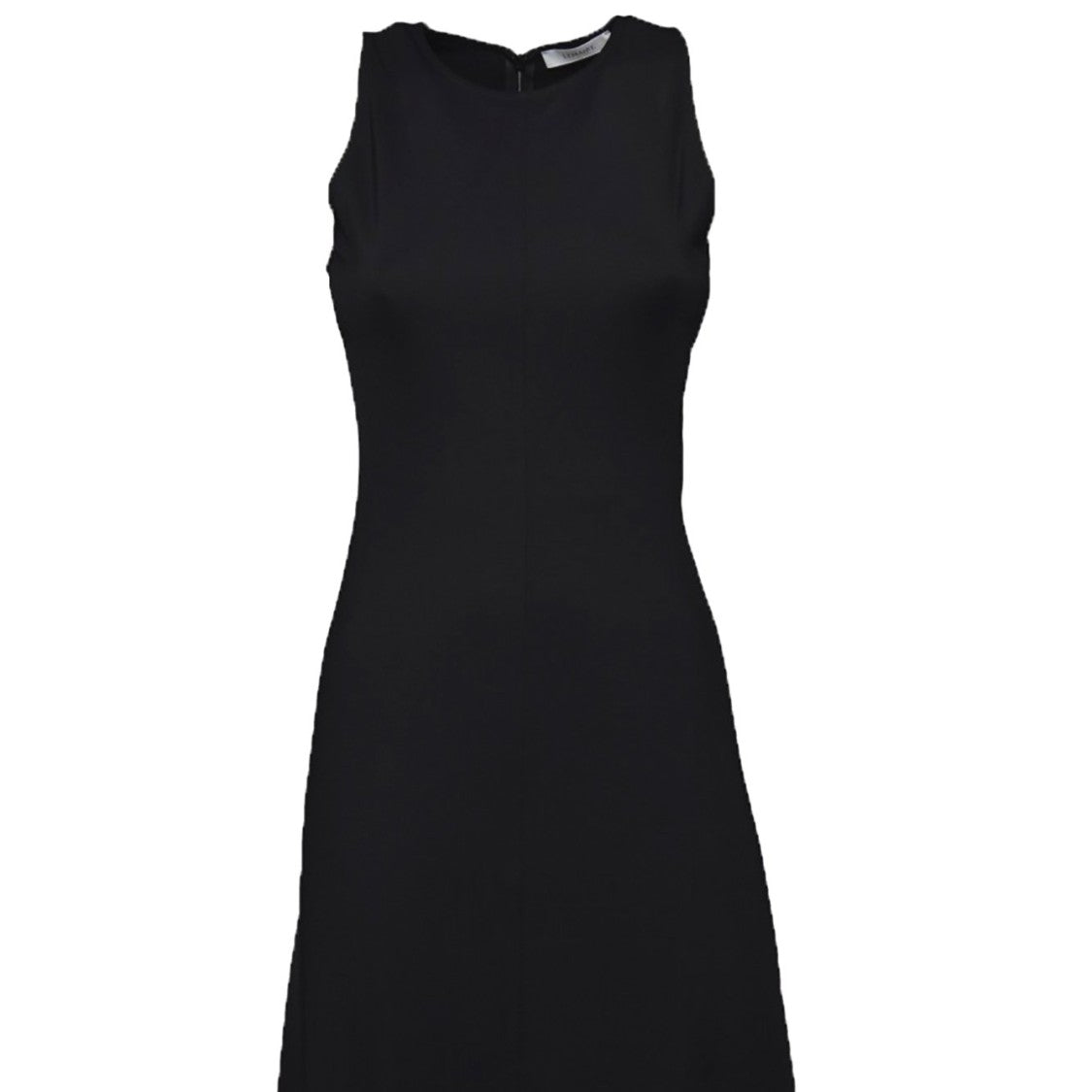 Lemaire Fitted Black Midi Dress With Subtle Drape Hem