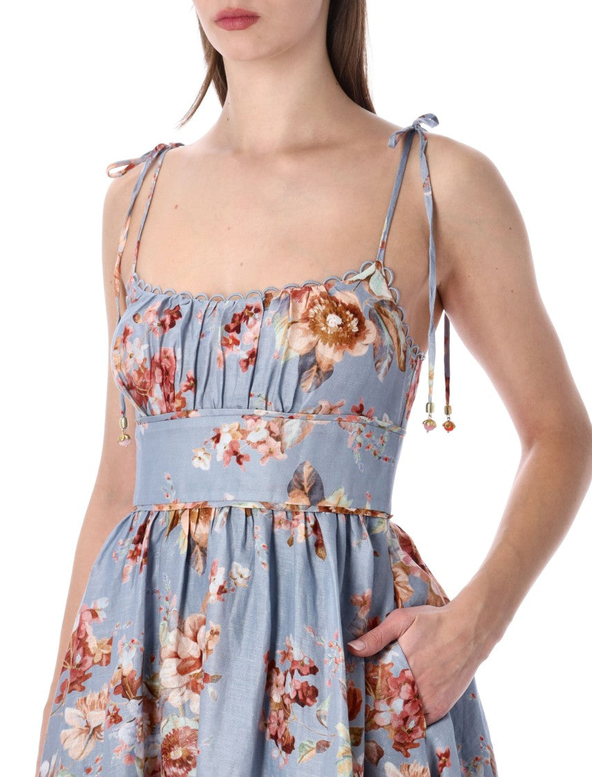 Zimmermann Awaken Picnic Linen Chambray Floral Dress