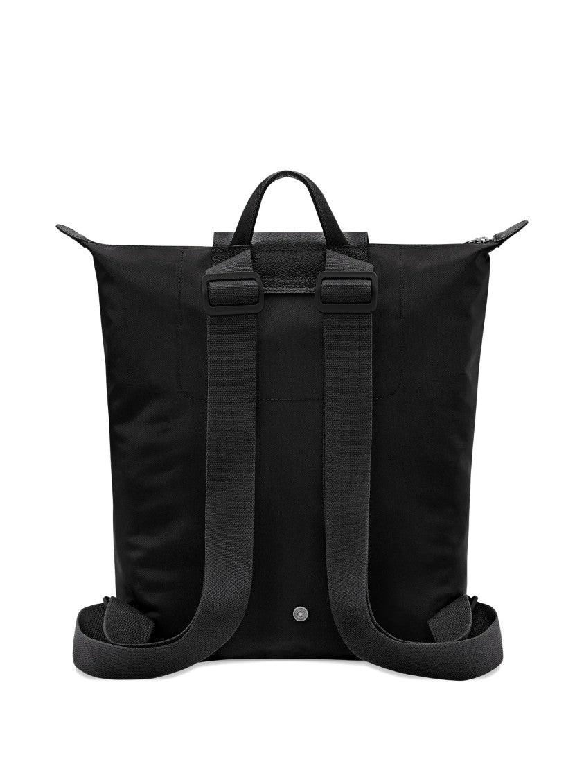 Longchamp Minimalist Square Backpack With Top Flap Closure