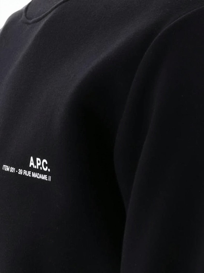 A.P.C. Minimalist Long-Sleeve Black Tee With Iconic Logo