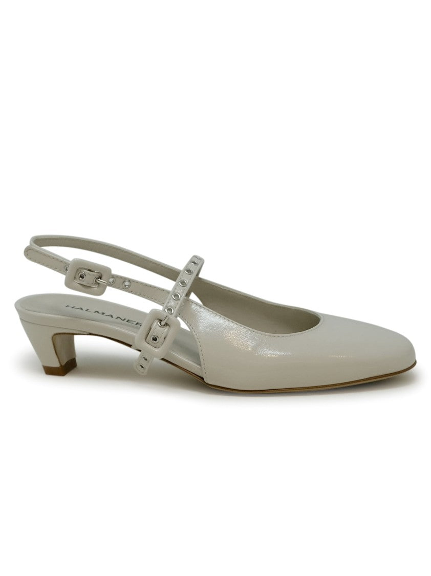 Halmanera Dina14 Ivory Tofu Patent Leather Glaze Sandals