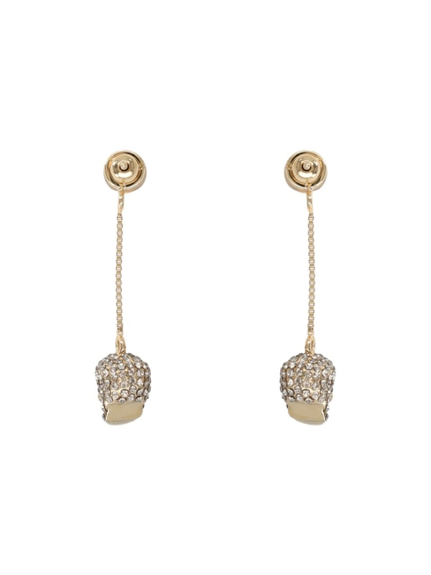 Alexander Mcqueen Skull Drop Brass Earrings