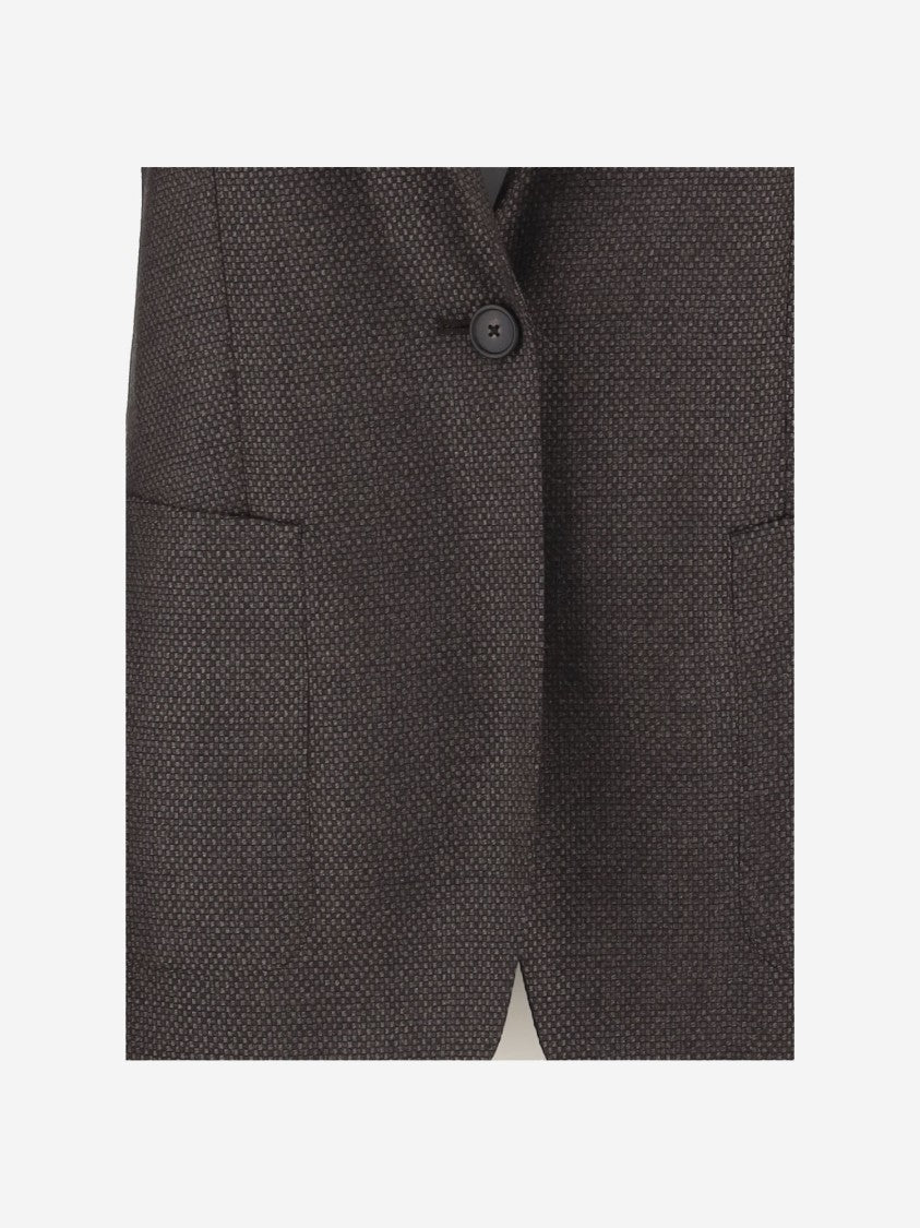 Tagliatore Brown Wool Blazer With Peak Lapel