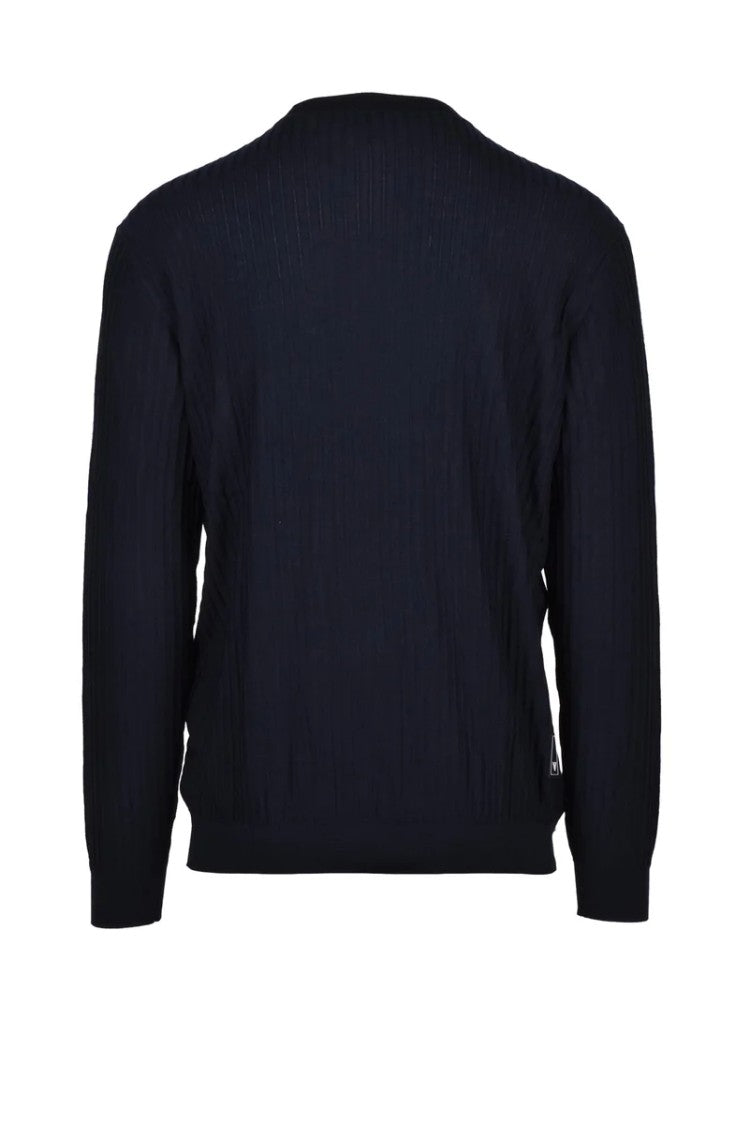 Emporio Armani Wool Crew Neck Sweater - Blue