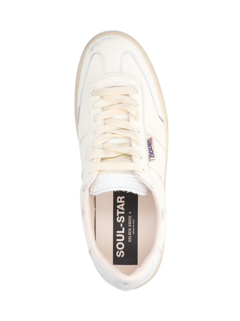 Golden Goose White Soul Star Distressed Leather Sneakers