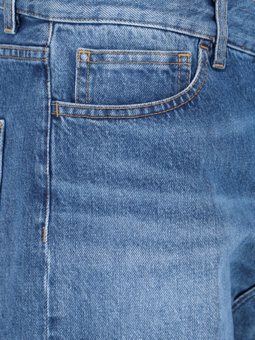 Seafarer Low-Rise Blue Denim Shorts With Five-Pocket Design