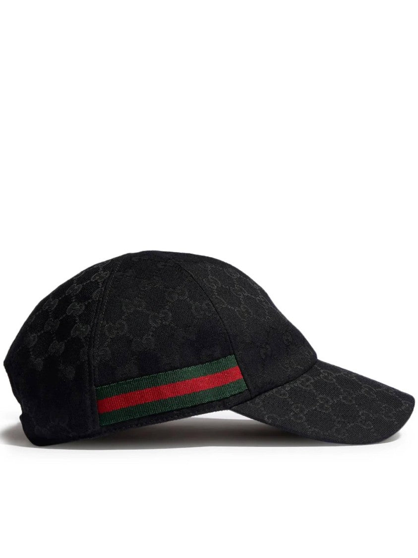 Gucci Black Hat Monogram Baseball Cap