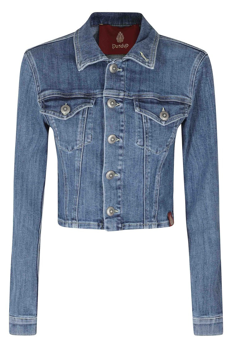 Dondup Denim Jewel Button Cropped Jacket