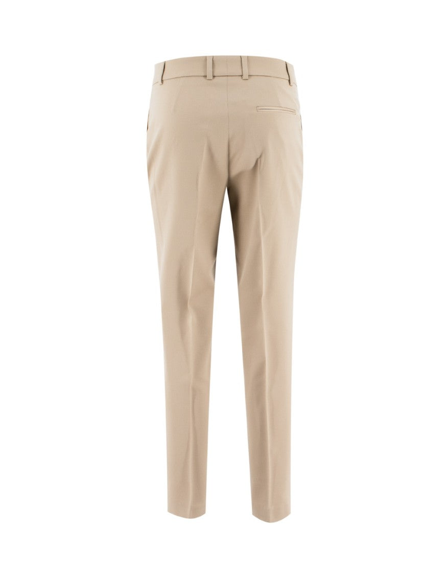 Kiton Beige Stretch Wool Trousers