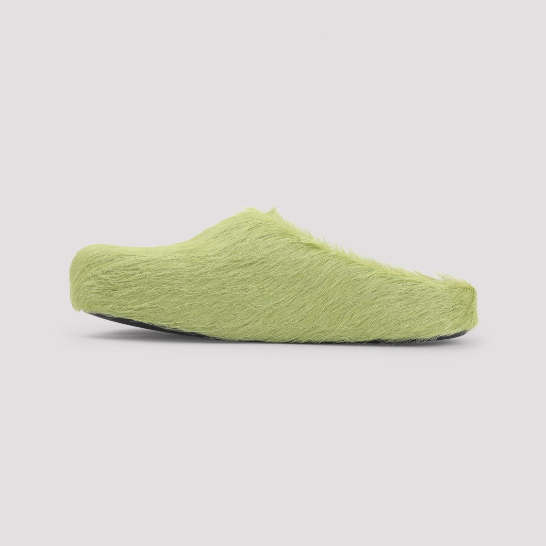 Marni Green Calf Hair Slip-On Sandals