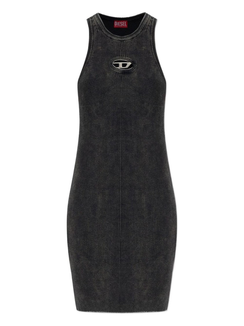 Diesel Dark Grey Ribbed Racerback Midi Dress
