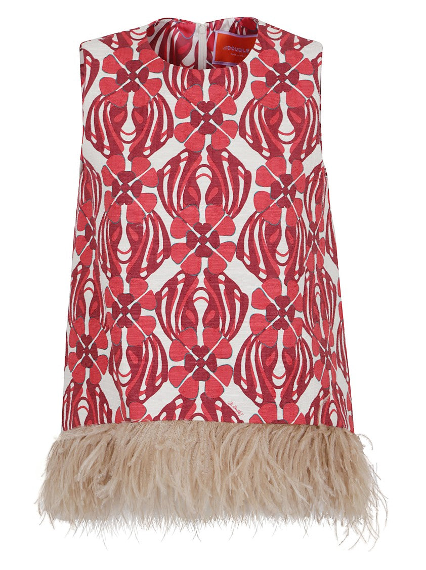 La Double J Stylish Red Cotton Blend Top