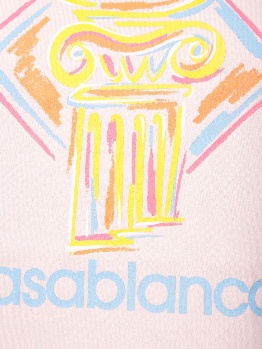 Casablanca Pink Graphic Print Organic Cotton T-Shirt