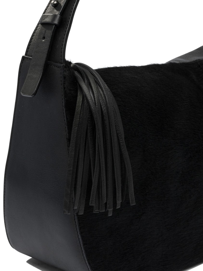 Giancarlo Nevola Shoulder Bag With Textured Fur-Like Front Panel