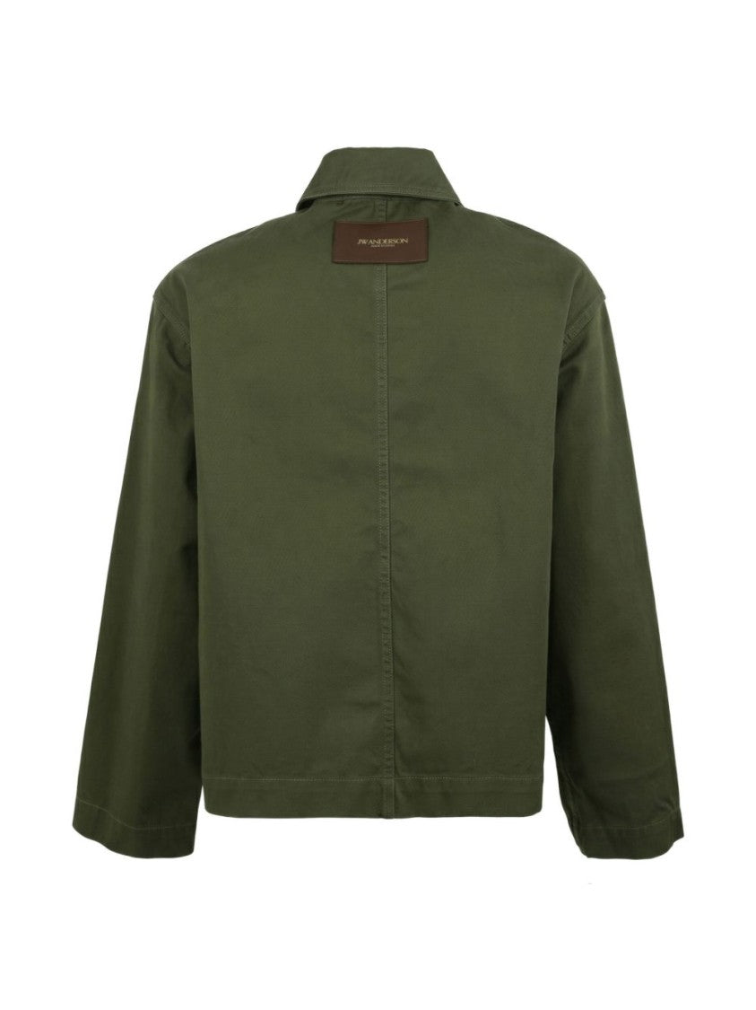 J. W. Anderson Black Boxy Cropped Classic Collar Jacket
