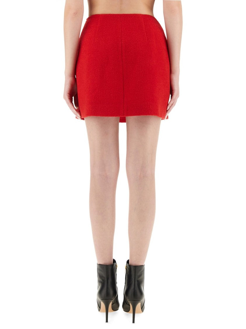 Balmain Fitted Wool Mini Skirt