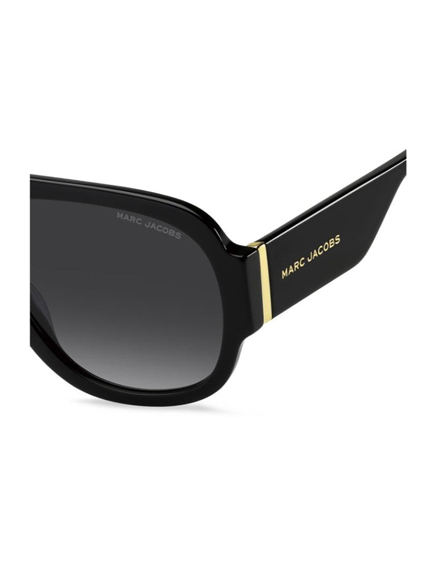 Marc Jacobs Oversized Black Acetate Sunglasses With Gold Accents
