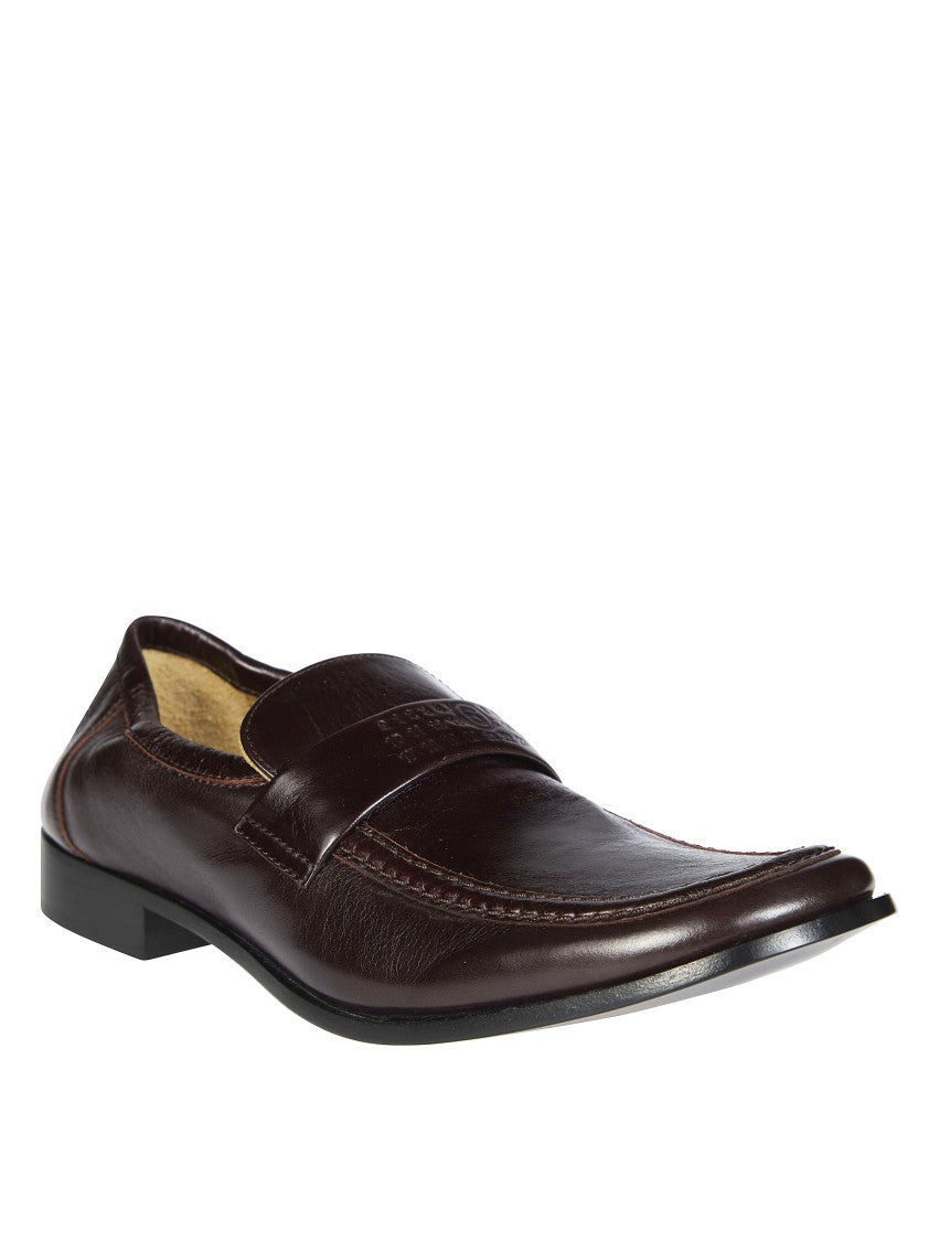 Mm6 By Maison Margiela Brown Pointed Toe Penny Strap Moccasins