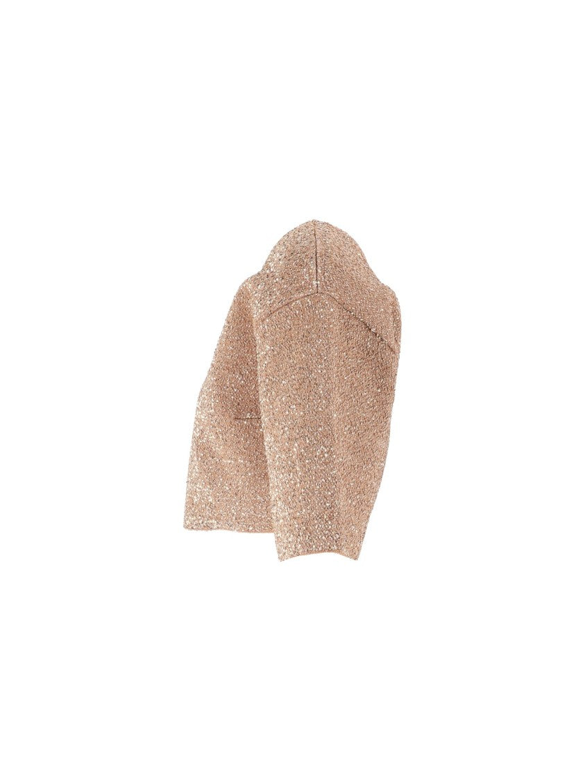Elisabetta Franchi Cropped Sparkling Tricot Knit Top