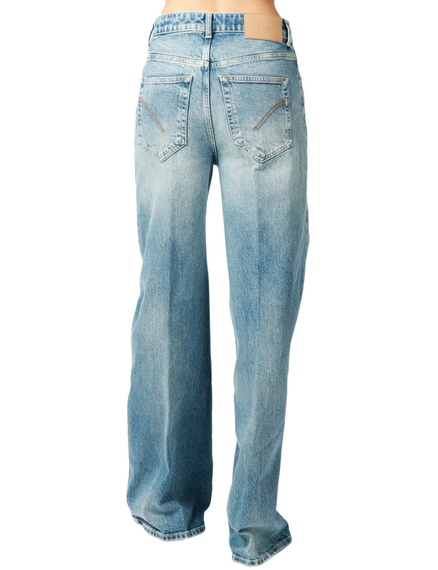 Dondup Blue Denim Amber Cotton Jeans