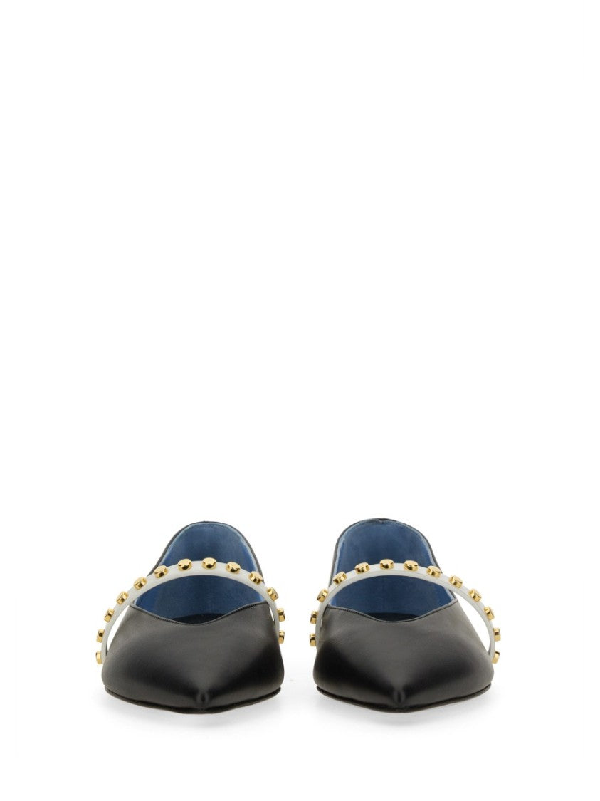 Alexander Mcqueen Leather Ballerina Flats With Pointed Toe