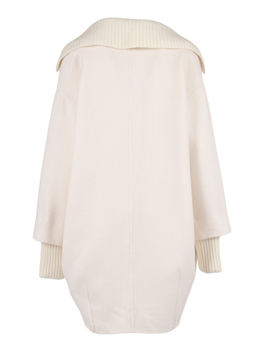 P.A.R.O.S.H. Double-Breasted Tailored Wool Coat With Wide Lapels