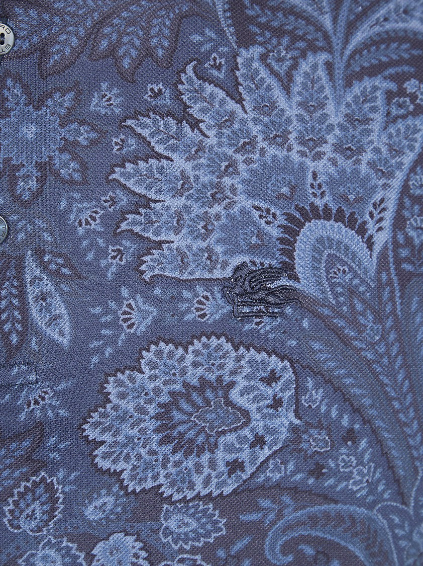Etro Regular Fit All-Over Paisley Piqué Polo Shirt