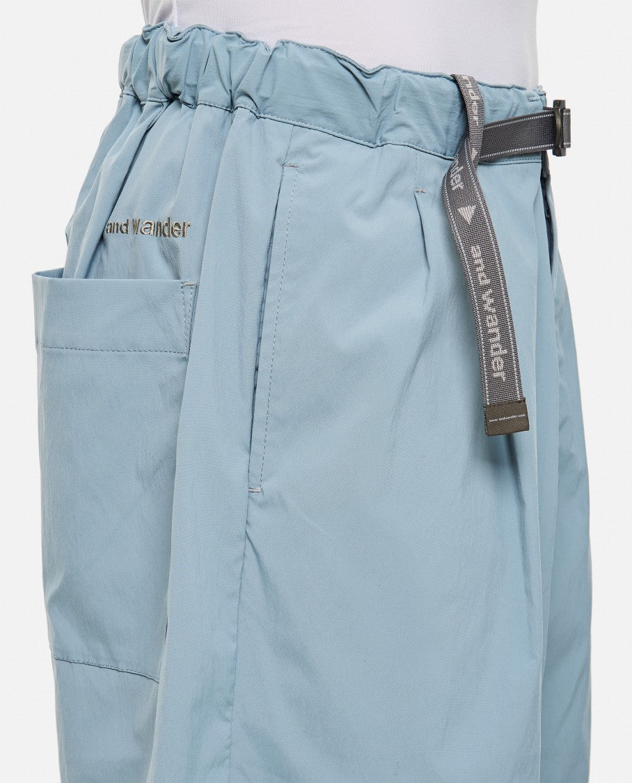 And Wander Wide Light Blue Shorts With Adjustable Waist