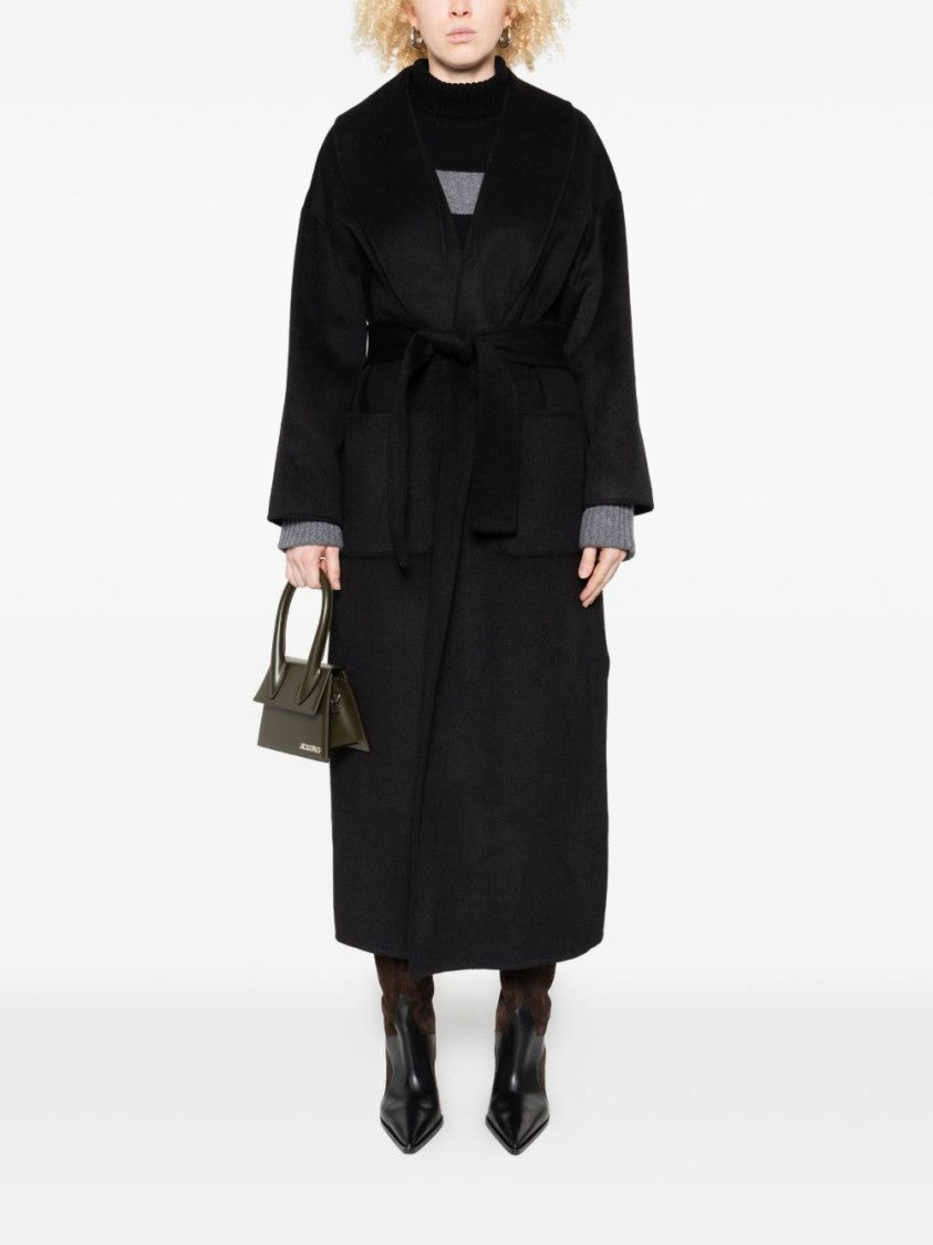Liu Jo Wrap-Style Long Coat With Self-Tie Belt