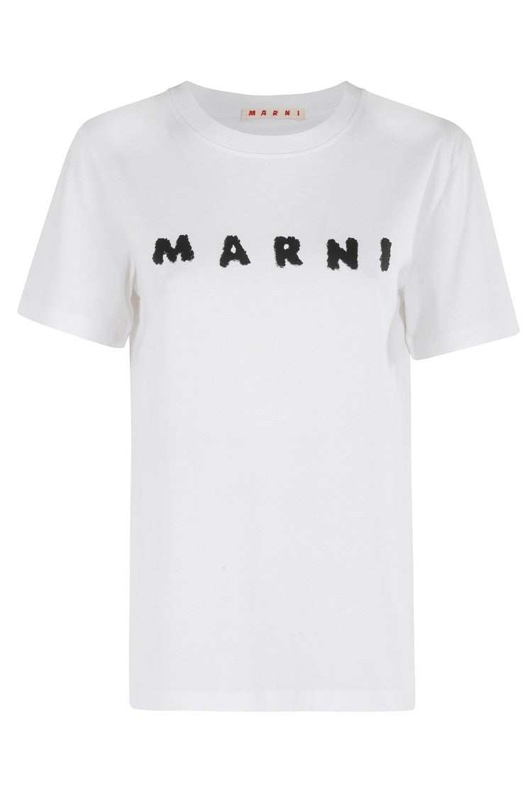 Marni Oversized Cotton T-Shirt With Front Logo