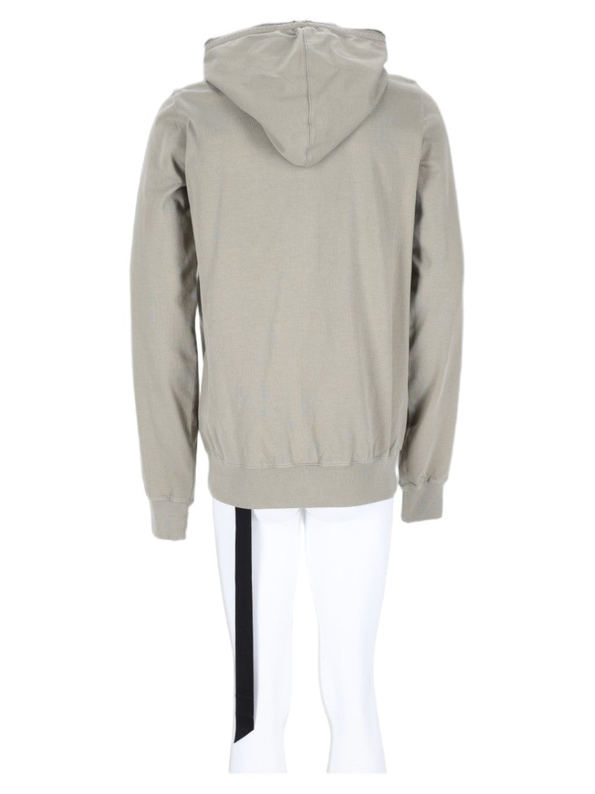 Drkshdw By Rick Owens Grey Minimalist Zip-Up Cotton Hoodie