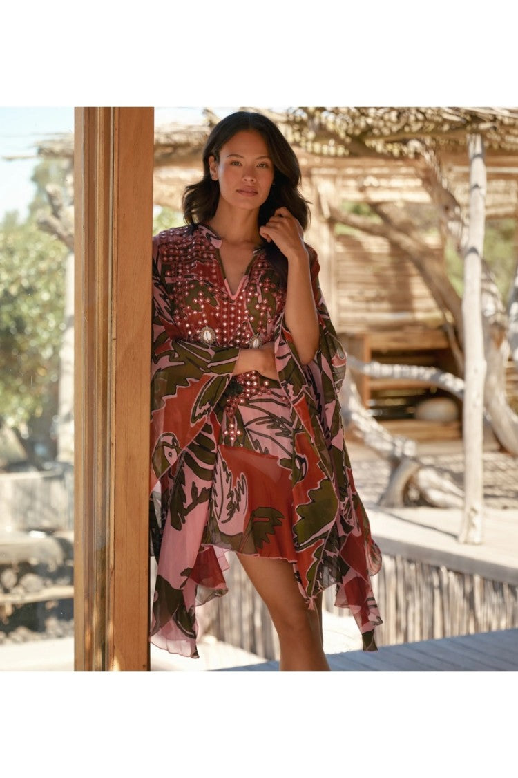 Miss June Anaya Short Kaftan Pink