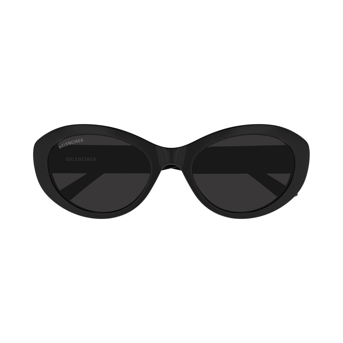 Balenciaga Bb0446s Oval Frame Sunglasses In Glossy Black