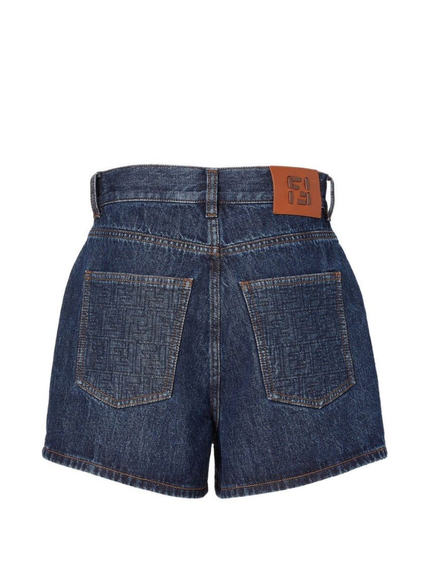 Fendi High-Waisted Denim Shorts