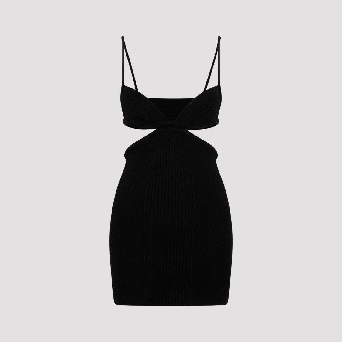 Off-White Black Cut Out Ribbed Mini Dress