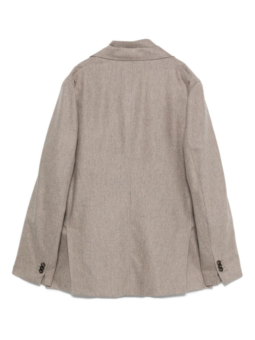 Incotex Tailored Grey Jacket With Stand Collar